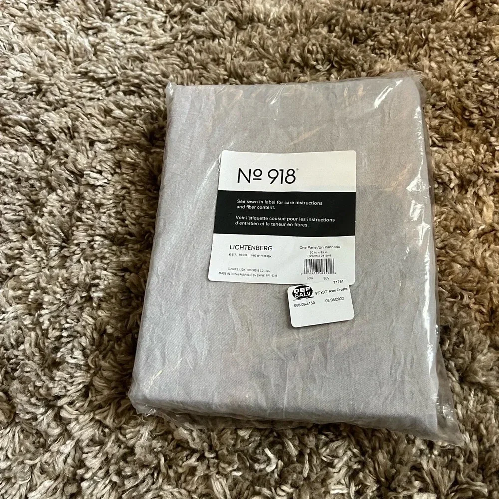 NWT No 918 gray Anvil crushed one‎ panel curtain